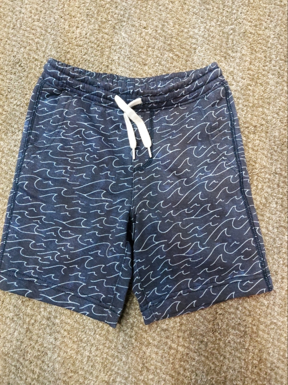Boys Old Navy Shorts with Light Blue Wave Accents